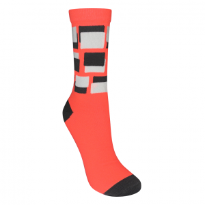 Meia Performance Light (35/43) - Quadrados Laranja neon/Branco