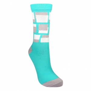 Meia Performance Light (35/43) - Quadrados Verde Menta/Branco