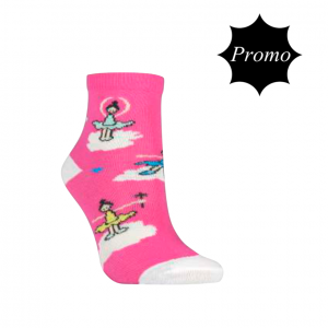 Meia Cano Médio Kids - Bailarina Fundo Rosa (PROMO)