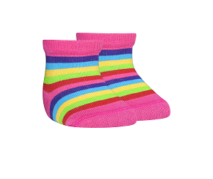 Meia Soquete Baby - Listras Rainbow