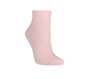 Meia Cano Médio Kids - Básica Rosa Bebe com Babado