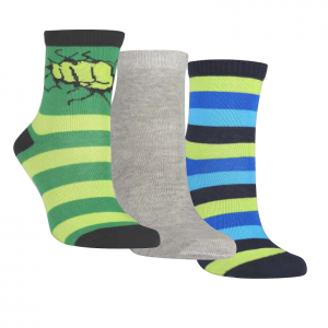 Meia Cano Médio Kids - Kit com 3 pares (Incrível/Mescla/Color Blue)