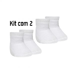 Meia Baby Soft - Kit com 2 Pares (Branca/Branca)