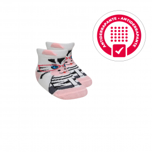 Meia Soquete Baby Antiderrapante - Zebra Orelhinhas