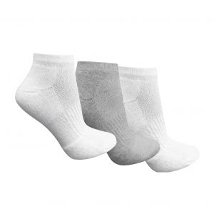 Meia Sapatilha Atoalhada (39/43) -Kit com 3 pares (Branco/Mescla/Branco)