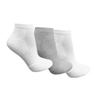 Meia Sapatilha Atoalhada (34/38) - Kit com 3 pares (Branco/Mescla/Branco)