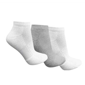 Meia Sapatilha Atoalhada (34/38) - Kit com 3 pares (Branco/Mescla/Branco)