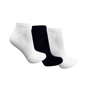 Meia Sapatilha Atoalhada (39/43) -Kit com 3 pares (Branca/Preta/Branca)