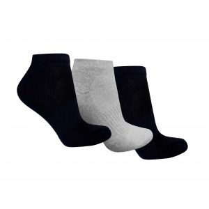 Meia Sapatilha Atoalhada (34/38) - Kit com 3 pares (Preta/Mescla/Preta)