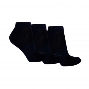 Meia Sapatilha Atoalhada (34/38) - Kit com 3 pares (Preta/Preta/Preta)