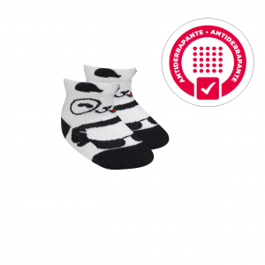 Meia Soquete Baby Antiderrapante - Panda Orelhinhas