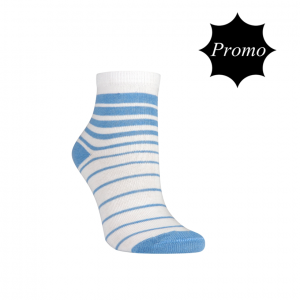Meia Cano Médio Kids - Branca listra AZUL (PROMO)