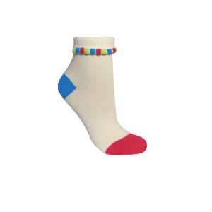 Meia Cano Médio Kids - Babado Novo Off White