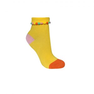 Meia Cano Médio Kids - Babado Novo Girassol