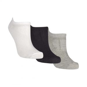 Meia Sapatilha Invisível Kids - Kit com 3 pares (Branca/Preto/Mescla)