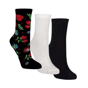 Meia Cano Médio (34/38) - Kit com 3 pares (Floral)