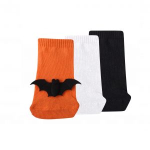 Meia Soquete Baby Halloween - Kit com 3 pares (Morcego)