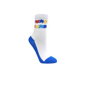 Meia Cano Médio Canelado - Mundo Azul Autismo Linea